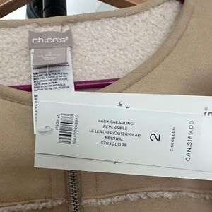 Chico's Neutral Faux Shearling Jacket